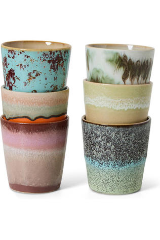 HKLiving Ustensiles De Boissons 70S Ceramics: Coffee Mugs Surreal Set Of 6 Surreal