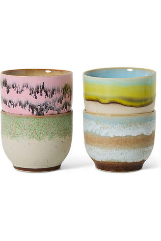 HKLiving Ustensiles De Boissons 70S Ceramics: Café Cups, Deco, Set Of 4 Deco