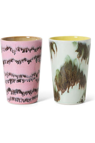 HKLiving Ustensiles De Boissons 70S Ceramics: Tea Mugs Baroque, Set Of 2 Baroque