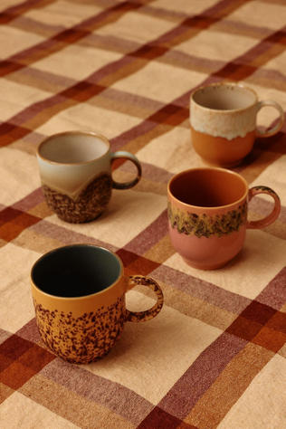 HKLiving Ustensiles De Boissons 70S Ceramics: Café Mugs Cape (Set Of 4) Cape