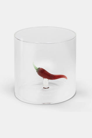 WD Lifestyle Ustensiles De Boissons Borosilicate Glass And Tumbler.250 Ml. Chilli Pepp Geen