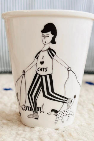 HELEN B Beker I Love Cats Geen