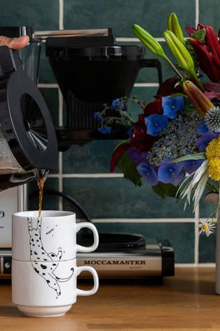 HELEN B Beker Stapelbare Mokken Meow (Set*2) Geen