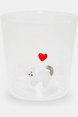 Beker Borosilicate Glass Tumbler. 250 Ml. Cat Design.