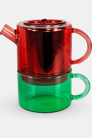 Ustensiles De Boissons Tea For One. 400 Ml. Red & Green