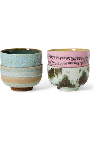 HKLiving Vaisselle 70S Ceramics: Noodle Bowls, Dada, Set Of 4 Dada