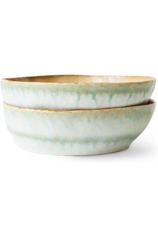 HKLiving Vaisselle 70S Ceramics: Pasta Bowls, Petal, Set Of 2 Petal