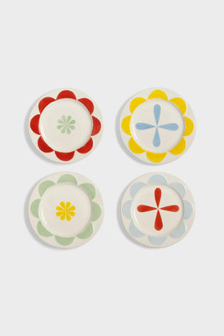&KLEVERING Servies Plate Folk Small Set Of 4 Multicolour