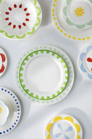 &KLEVERING Servies Plate Folk Small Set Of 4 Multicolour
