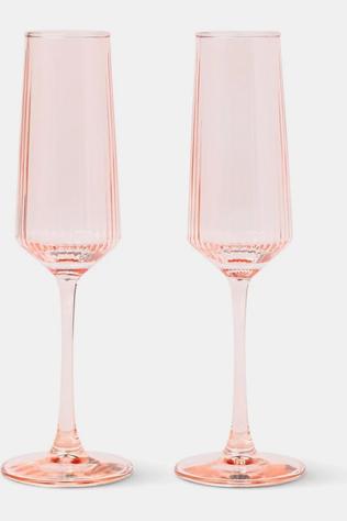 Vaisselle The Luna Champagne Flutes - Set Of 2 - Blush