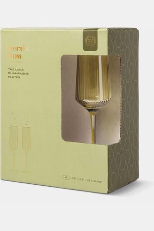 Vaisselle The Luna Champagne Flutes - Set Of 2 - Olive