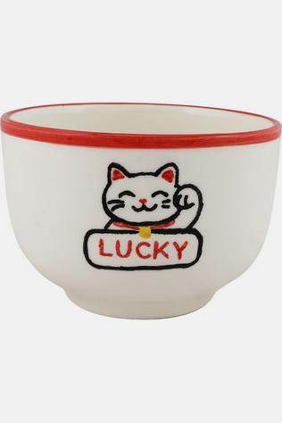 Servies Noodle Bowl Lucky Cat Red