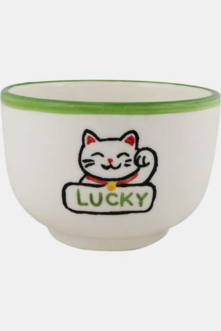 Servies Noodle Bowl Lucky Cat Green