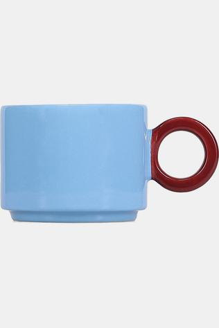 FDL ONA Vaisselle Mug 28Cl Light Blue/Burgundy Pink Lou Light Blue/ Burgundy Pink