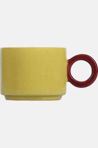 FDL ONA Vaisselle Mug 28Cl Mustard Yellow/Burgundy Pink Lou Mustard Yellow/Burgundy Pink
