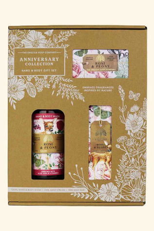 THE ENGLISH SOAP COMPANY Savon Hand & Soap - Gift Set - Rose & Peony Geen