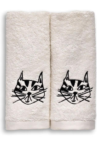 HELEN B Handdoek Gastendoek Cat (Set*2) Geen