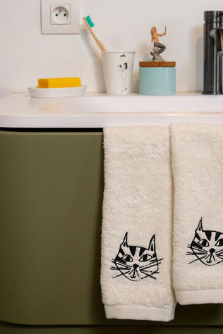 HELEN B Handdoek Gastendoek Cat (Set*2) Geen