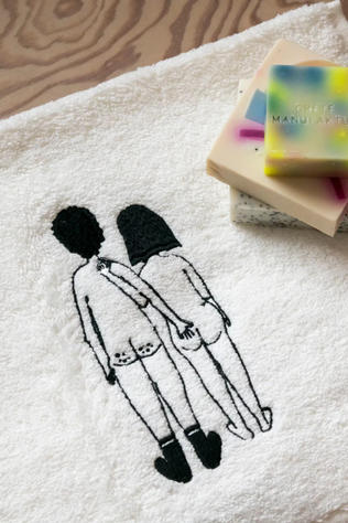 HELEN B Handdoek Gastendoek Naked Couple Back (Set*2) Geen