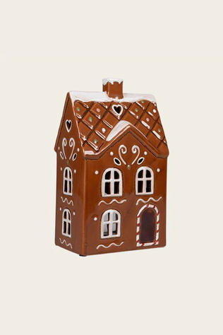 DET GAMLE APOTEK A/S Accessoire De Noël House For T- Light, H 22Cm, W 13Cm, D 9Cm, Brown, Brown