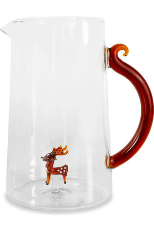 WD Lifestyle Accessoire De Noël Borosilicate Glass Carafe. 1.5 L. Reindeer Geen