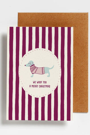 HELLO AUGUST Kerst Accessoire - We Woof You A Merry Christmas Geen