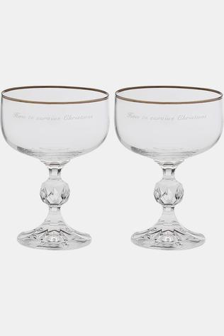 Anna+Nina Kerst Accessoire Surviving Christmas Cocktail Glass Set Of 2 White