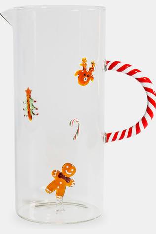 WD Lifestyle Kerst Accessoire Glass Carafe, 1.3 L, With Gingerbread Man Figurine None