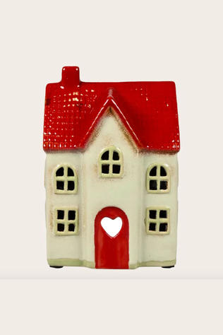 DET GAMLE APOTEK A/S Bougeoir Beige House For T- Light, H 15Cm, W 10Cm, D 8Cm, C Beige