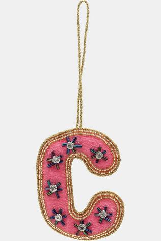 Huis Accessoire Beaded Initial Ornament C