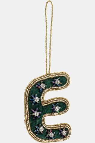 Huis Accessoire Beaded Initial Ornament E