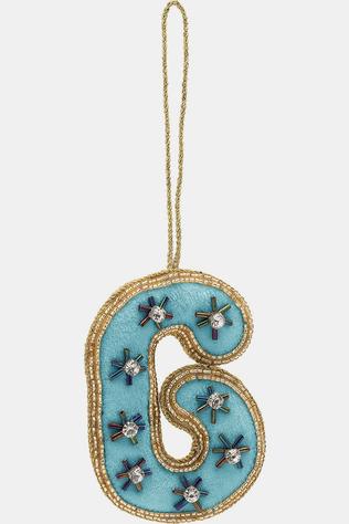 Huis Accessoire Beaded Initial Ornament G