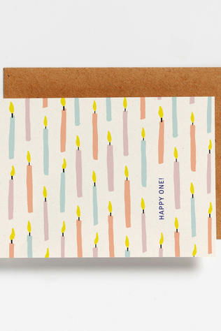 HELLO AUGUST Carte De Voeux - Candles Happy One Geen