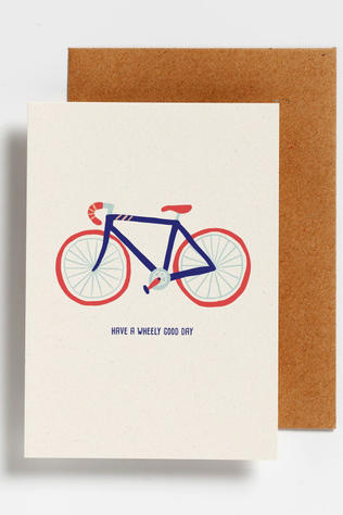 HELLO AUGUST Carte De Voeux - Have A Wheely Good Day Geen
