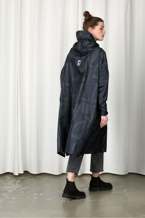Rainkiss Jas Back To Black Art Camo Poncho Black/Ass. Camouflage