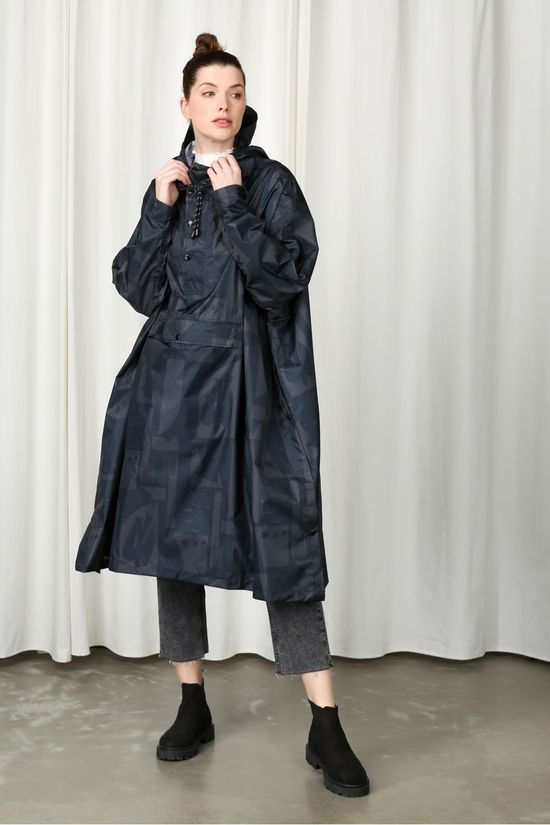 Rainkiss Jas Back To Black Art Camo Poncho Black/Ass. Camouflage
