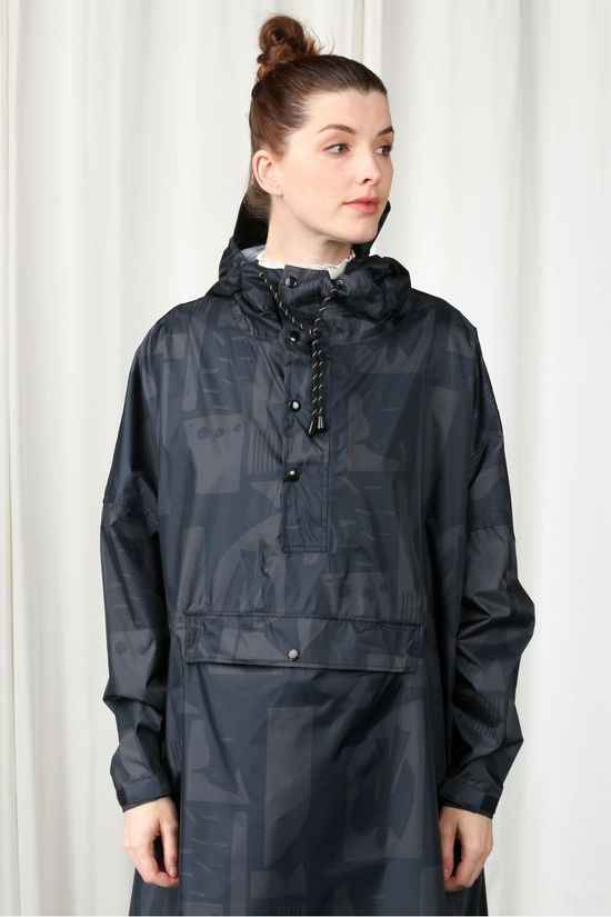 Rainkiss Jas Back To Black Art Camo Poncho Black/Ass. Camouflage
