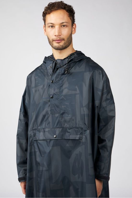 Rainkiss Jas Back To Black Art Camo Poncho Black/Ass. Camouflage