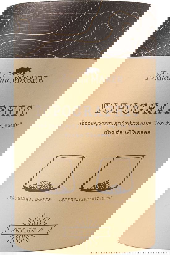 Alaskan Maker Bestek Set Van 2 Glazen Topographic Mt Blanc - Mt Everest No colour