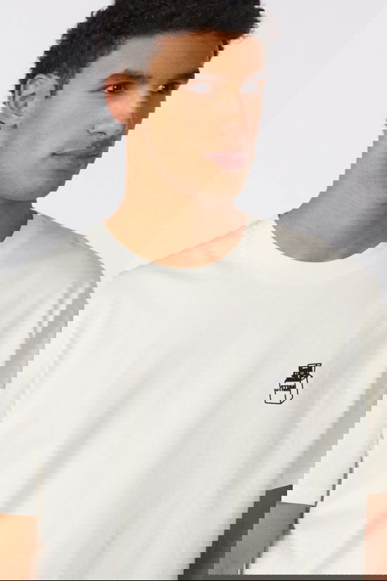 STRØM T-Shirt  Cat In Milk Carton Off White