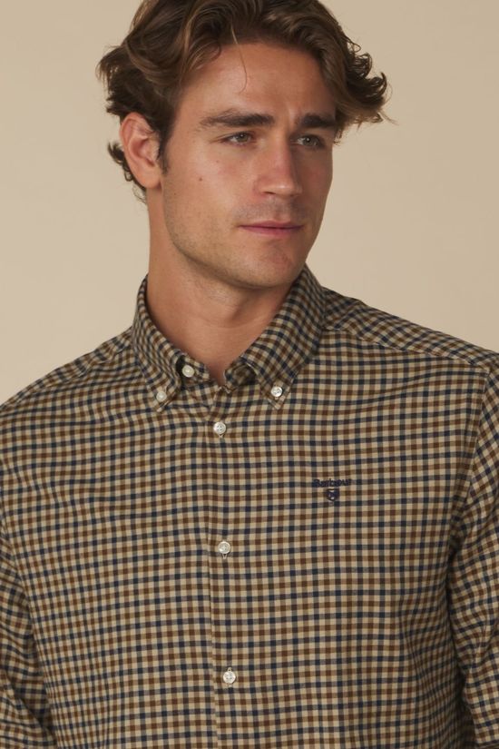 Barbour Hemd Finkle Tailored Gingham Shirt Dark Sand
