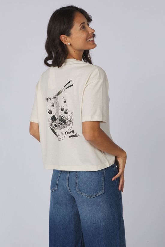 STRØM T-Shirt Nova  Pork Noodles Black Natural Raw