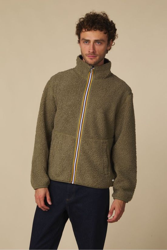 K-Way Fleece Pascal Sherpa Polar Couble Green Army - Blue Depth