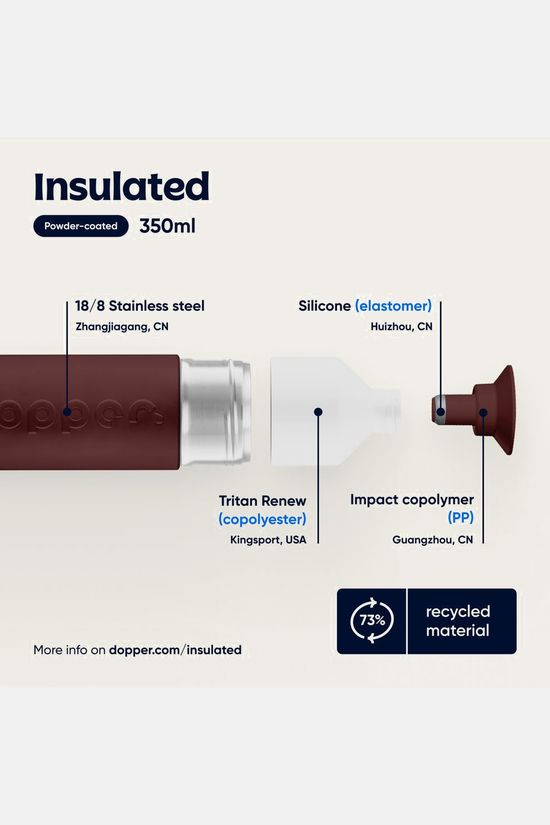 Dopper Divers Dopper Insulated 350 Ml Cap Cedar Brown