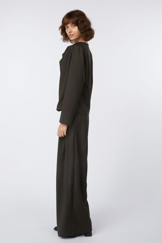 Nathalie Vleeschouwer Chemisier Ghislaine Black Olive