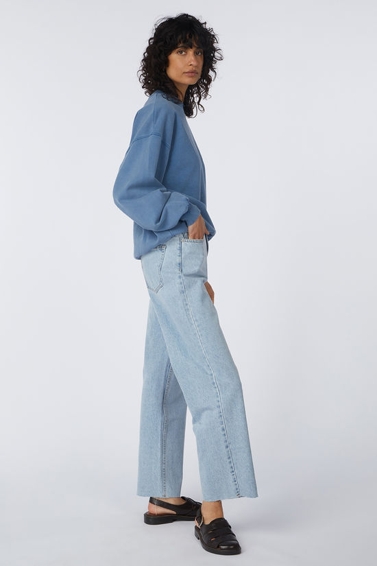 Colorful Standard Trui Organic Oversized Crew Faded Indigo