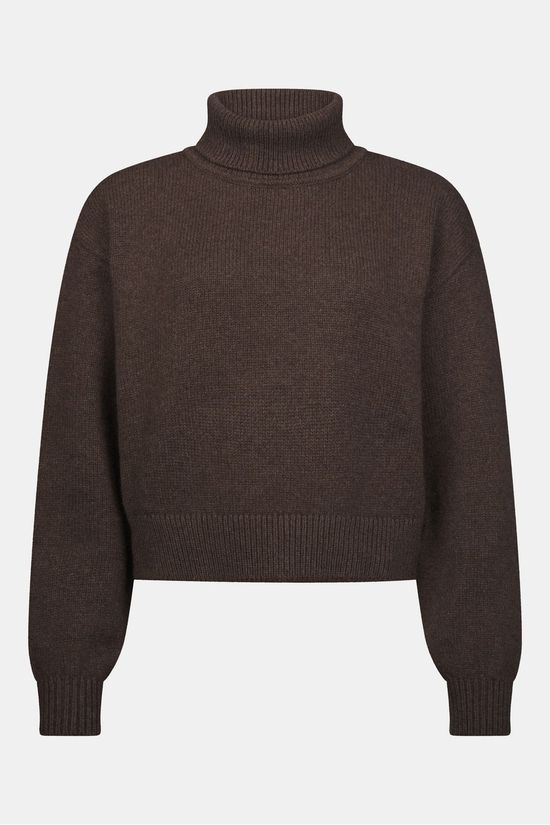 Colorful Standard Sous-Pull Women Merino Wool Turtle Neck Coffee Brown