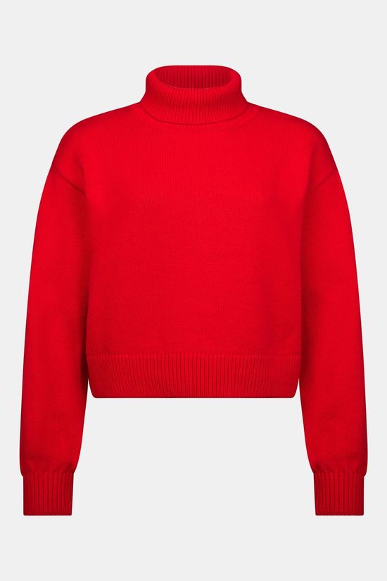 Colorful Standard Coltrui Women Merino Wool Turtle Neck Red Tangerine