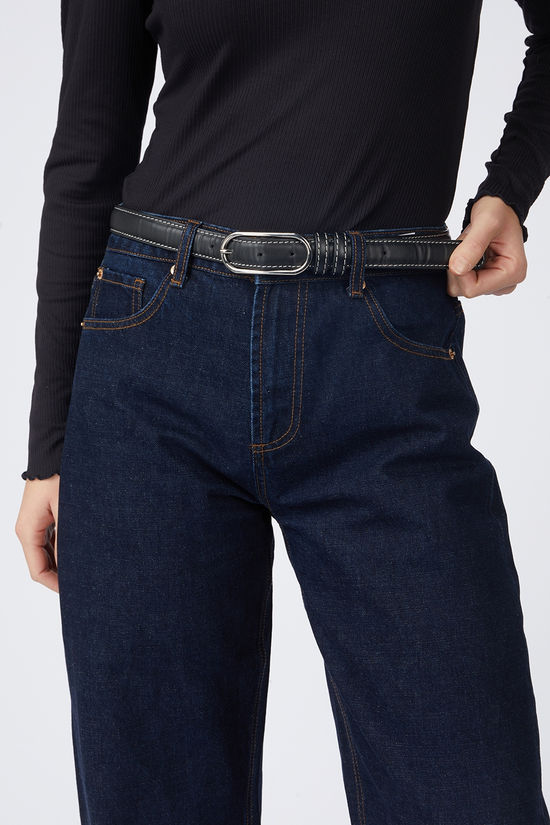 With Black Jeans Peyton Midnight Blue Denim