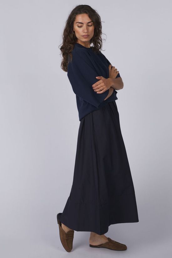 With Black T-Shirt Capri Oversized Midnight Blue